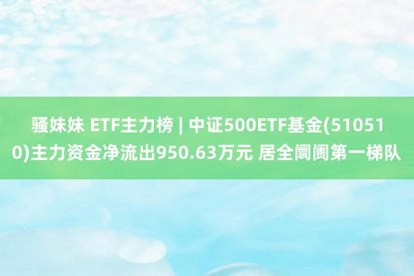 骚妹妹 ETF主力榜 | 中证500ETF基金(510510)主力资金净流出950.63万元 居全阛阓第一梯队