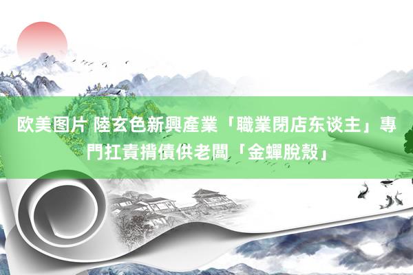 欧美图片 陸玄色新興產業「職業閉店东谈主」　專門扛責揹債供老闆「金蟬脫殼」