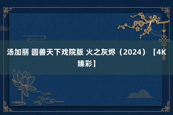 汤加丽 圆善天下戏院版 火之灰烬（2024）【4K臻彩】