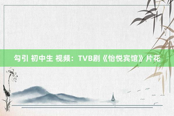 勾引 初中生 视频：TVB剧《怡悦宾馆》片花