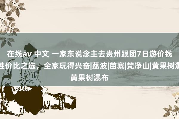 在线av 中文 一家东说念主去贵州跟团7日游价钱，性价比之选，全家玩得兴奋|荔波|苗寨|梵净山|黄果树瀑布